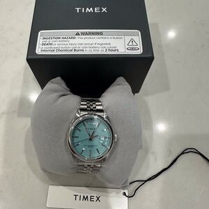 ••SOLD•• Timex Womens Legacy 36 mm Silver and Blue Watch